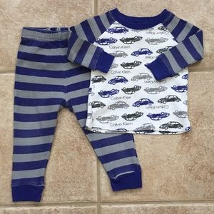 Calvin Klein Boys Cars Striped Shirt and Pants Pajamas